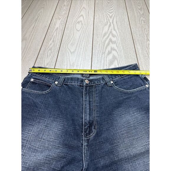 Five Elementz Jean Shorts Size 40 Mens Dark Denim Style Patch Y2K Vintage Vtg - Picture 7 of 8